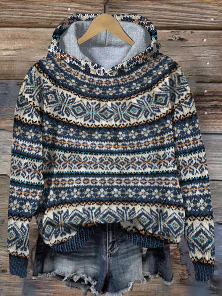 Carol |  Icelandic style knitted hoodie